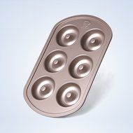 Baking Mold Carbon Steel Cake Mold Non-stick Baking Pan 6 Cubes DIY Donuts Mould Tools Baking Bun Tray N2