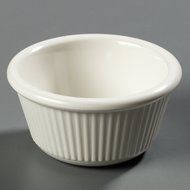 Carlisle S282-842 12 Piece Melamine Cash and Carry Fluted Ramekin Set, 3 oz Capacity, 1.43" Height, Bone (Case... N5