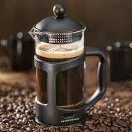 Ovente FPT12B 12oz French Press Coffee Maker, Great for Brewing Coffee and Tea, 3 cup, Black N13