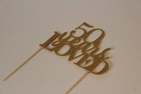 All About Details Gold 50-Years-Loved Cake Topper N3