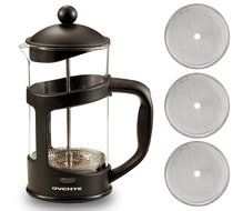 Ovente FPT12B 12oz French Press Coffee Maker, Great for Brewing Coffee and Tea, 3 cup, Black N17