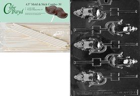 Cybrtrayd 45St50-H060 Rat Lolly Halloween Chocolate Candy Mold with 50 4.5-Inch Lollipop Sticks