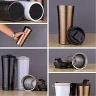 3PCS Starbucks Coffee Cup Luxury-car Stainless Steel Tumblers, Seal and Portable,17 oz,Golden Black White
