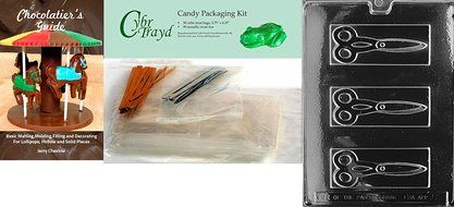 Cybrtrayd J002 Scissors Chocolate Candy Mold with Exclusive Cybrtrayd Copyrighted Chocolate Molding Instructions N5