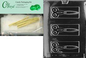Cybrtrayd J002 Scissors Chocolate Candy Mold with Exclusive Cybrtrayd Copyrighted Chocolate Molding Instructions N6