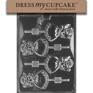 Dress My Cupcake DMCC085 Chocolate Candy Mold, Angel Lollipop, Christmas