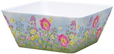 Lang Peony Garden Melamine Square Bowl by Jane Shasky (2103003)