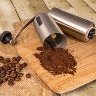 Toyofmine Manual Coffee Grinder,Conical Burr Mill for Precision Brewing, Fresh Coffee,Brushed Stainless Steel N3