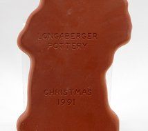 Longaberger Pottery Cookie Mold: 1991 Kriss Kringle N3