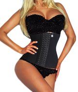 Junlan Latex Waist Cincher Waist Trainer Trimmer Long Torso with 3 Hook Rows N8