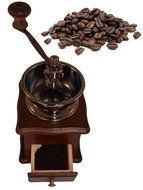 TukTek Vintage Wooden Coffee Grinder Hand Crank Manual Mill for Whole Coffee Beans in Kitchen and Dining Room N3