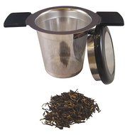 Premium Tea Infuser Brew-In-Mug Stainless Steel with Long Handles for Steeping Loose Leaf Tea, Lid Included (Green) N9