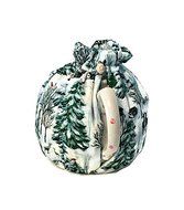 Teapot Cozy Christmas themed with Pine trees. Deer and Cardinals on white,Quilted Teapot cozy 5-8 cup teapot cozy... N3