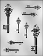CK Products 5-Inch and 2-1/2-Inch Skeleton Keys Chocolate Mold