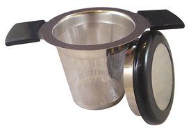 Premium Tea Infuser Brew-In-Mug Stainless Steel with Long Handles for Steeping Loose Leaf Tea, Lid Included (Green) N11