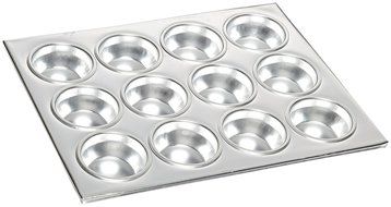 Adcraft AMP-12 14" Length x 12" Width, 12 Cups Aluminum Muffin Pan