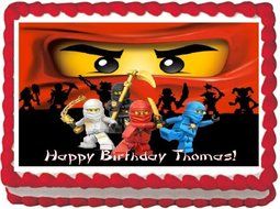 Ninjago Edible Image Cake Topper 1/4 Sheet Birthday Cake PERSONALIZED FREE!