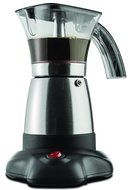 Brentwood Electric 6 Cup Moka Espresso Maker in Silver - 6.5" x 9" x 6" N7
