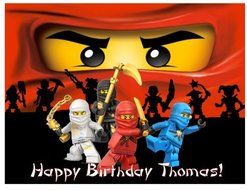 Ninjago Edible Image Cake Topper 1/4 Sheet Birthday Cake PERSONALIZED FREE! N3
