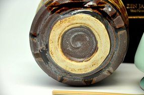 Japanese Mino Yaki ware Matcha Bowl And Tea Ceremony Set Green Tea 11 / 11 / 8cm (4.3 / 4.3 / 3.1inch)[7365] N2