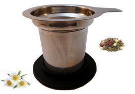 Tea Infuser PREMIUM Tea Strainer 304 Stainless Steel with LID Steeper Brew in Mug Strainers For Loose Leaf Herbal... N4