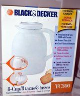 Black and Decker White 8 Cup Replacement Thermal Carafe Tc300