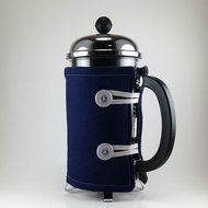 Navy Blue Solid, French Press Cozy, 8 cup, Handmade, Cafetiere Cosy N4