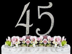 Rhinestone Cake Topper Number 45