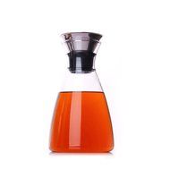 Artcome 50 Oz Heat Resistant Borosilicate Water Carafe Glass Pitcher with Stainless Steel Flow Lid N9