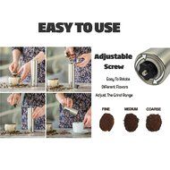 Toyofmine Manual Coffee Grinder,Conical Burr Mill for Precision Brewing, Fresh Coffee,Brushed Stainless Steel N4