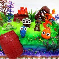 FINDING DORY 18 Piece Birthday CAKE Topper Set, Featuring Dory, Nemo and Other Sea Friends, Decorative Themed... N4