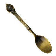 Retro Creative Coffee Scoops Stirring Spoon Sugar Spoon Tea Spoon with Fruit Fork Set of 6 (Silver) N27