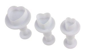Sealike Cute Mini Heart Shape Cake Cookie Cutter Plunger Fondant Mold with Stylus