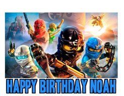 Ninjago Image Photo Cake Topper Sheet Personalized Custom Customized Birthday Party - 1/4 Sheet - 75867