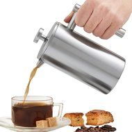 Powilling French Press Coffee Maker - Double Wall Stainless Steel French Coffee Press, 1 Liter N2