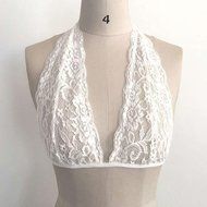 PHOTNO Women Hollow Translucent Underwear Sheer Lace Strap Lingerie Bra Tops N13