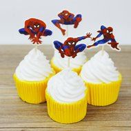 Winrase&reg; Pack of 24 Cute Spider-Man Kids Party Decoration Paper Cupcake Toppers (Spider-Man) N2