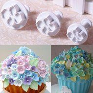 WHATWEARS 3x Hydrangea Fondant Cake Biscuit Sugarcraft Plunger Cutter Craft Mold Tool N7