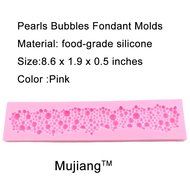 Mujiang Round Pearls Bubbles Cake Decorating Silicone Mats Lace Sugar Chocolate Fondant Molds N2
