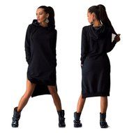Morecome Women Sweatshirt Dress Double Split Hoodie Pullover Pockets Sweater (XL, Blue) N6