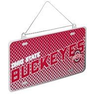 NCAA Ohio State Buckeyes Metal License Plate Christmas Ornament Foam Ugly Sweater Bundle 2 Pack By Forever Collectibles N2