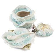 Fitz &amp; Floyd Bloom Condiment Jar with Spoon and Saucer N2