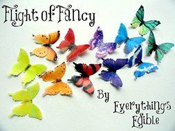 24 Edible Decorative Wafer Paper Butterflies &copy; Butterfly Cake Cupcake Toppers Wedding Decorations