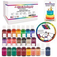 12 Color-US Cake Supply&reg; by Chefmaster Liqua-Gel Paste Cake Color Set - The 12 Most Popular Colors in 0.75 fl.... N16