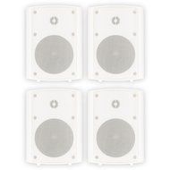 Theater Solutions 2 Pairs of New Indoor or Outdoor Weatherproof HD Mountable White Speakers 2TS5ODW