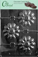 Cybrtrayd F097 Large Daisy Lolly Chocolate Candy Mold with Exclusive Cybrtrayd Copyrighted Chocolate Molding Instructions