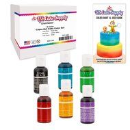 12 Color-US Cake Supply&reg; by Chefmaster Liqua-Gel Paste Cake Color Set - The 12 Most Popular Colors in 0.75 fl.... N17