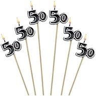 50th Birthday Candles Cake Toppers Fiftieth Fifty Party Supplies Decorations -6