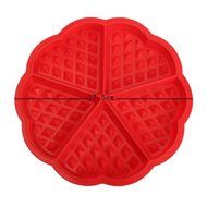 4U-Lucky IPSC Silicone Waffles Mold Cake Chocolate Baking Tools Red N2