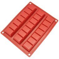 Freshware CB-810RD 2-Cavity Silicone Mold for Making Break-Apart Chocolate Bars, Protein and Energy Bites, and... N8